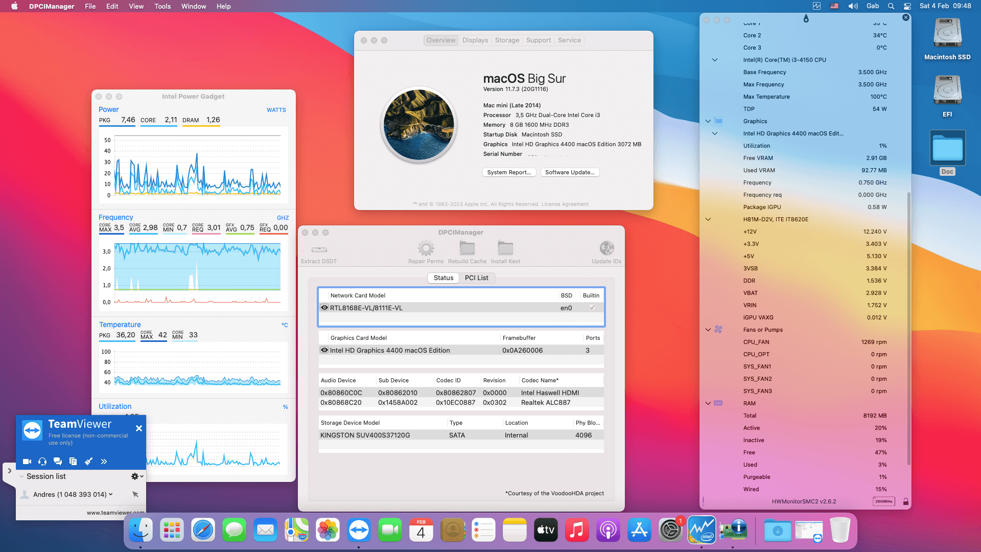 Success Hackintosh macOS Big Sur 11.7.3 Build 20G1116 in Gigabyte H81M-D2V + Intel Core i3 4150
